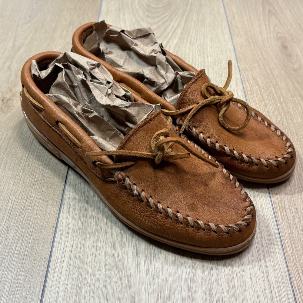 Minnetonka Moosehide Loafer Men's Moccasin Brown Leather Loafers Size 8 490